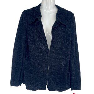 NWT Rafaella Womens 10 Sparkly Black Jacket Lightweight Knit Evening Holiday